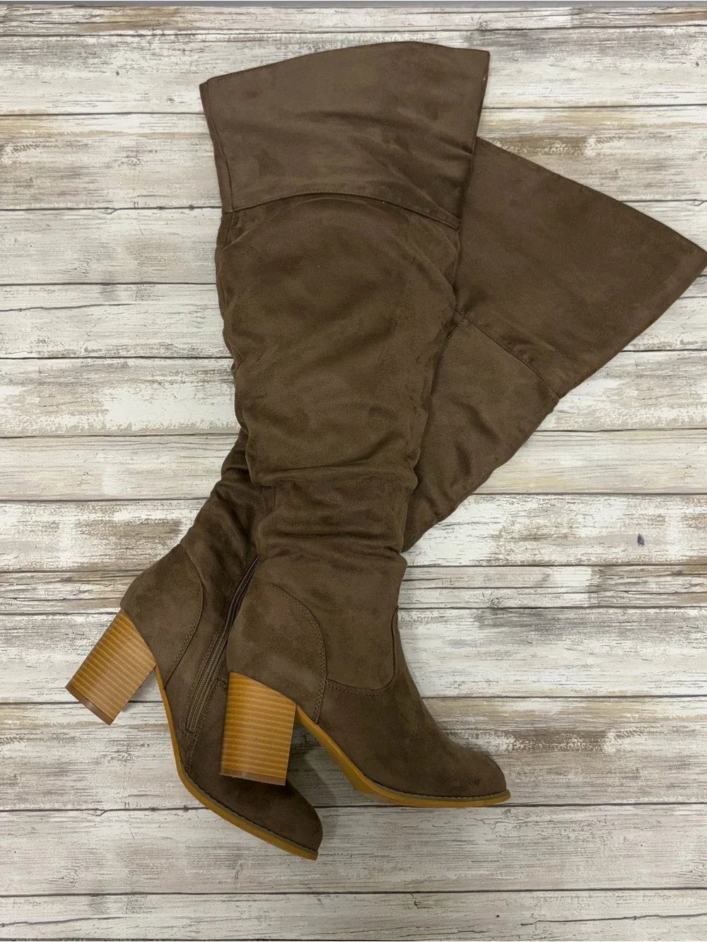 Journee Collection Kaison Wide Calf Over the Knee Boot - Taupe